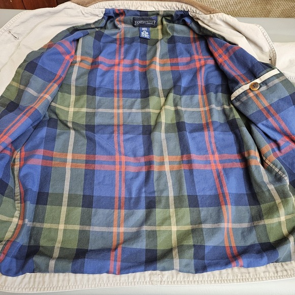 Lands' End Chore Coat Women Large Canvas Barn Field Flannel Lined Corduroy Tan - Picture 14 of 14